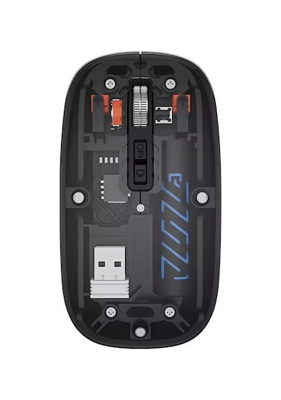Şeffaf Ultra Hassas Kablosuz Şarjlı Mouse 9 Farklı Renk Dpı Ayarı 100 Saat Üzeri Şarj Süresi Siyah 001