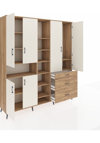 Hyperion Dolap 13 Raflı 3 Çekmeceli 6 Kapaklı 220x44x243 Çam-aytaşı/çam Çok Renkli Hyperion Dolap 13 Raflı 3 Çekmeceli 6 Kapaklı 220x44x243 Çam-aytaşı/çam Çok Renkli