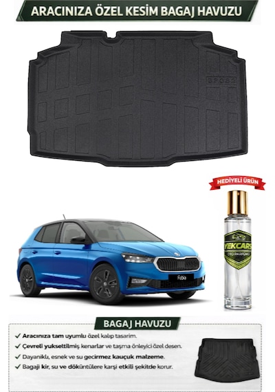 Skoda Fabia 2024 Model Araca Özel Esnek Bagaj Havuzu + Hediyeli