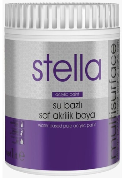 Stella Su Bazlı Saf Akrilik Boya Beyaz 1 Lt
