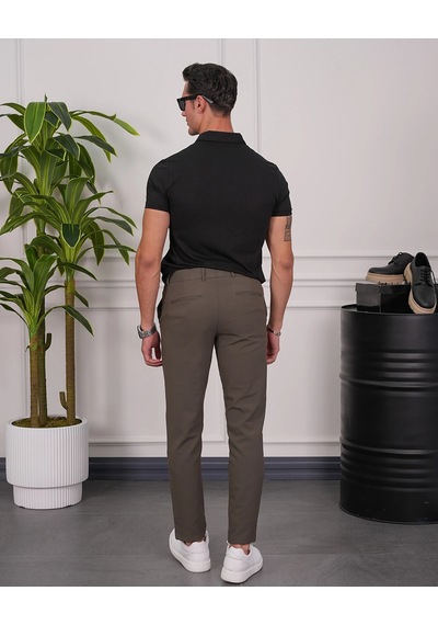 Modefendi Pamuk Likra Slim Fit Kalıp Bebe Yaka Fermuarlı Tshirt Siyah