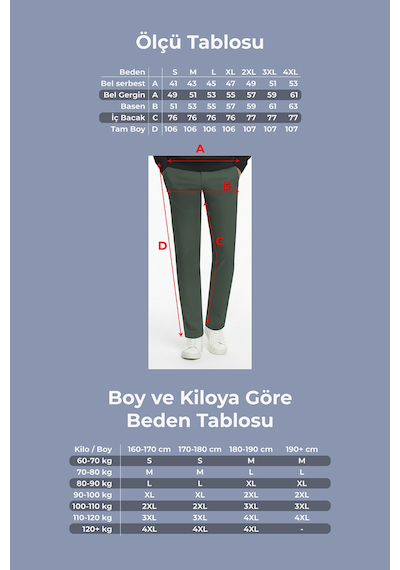Goffra Erkek Ultra Esnek Relaxed Beli Lastikli Jogger Pantolon Yeşil M702-r0433-01 Yeşil
