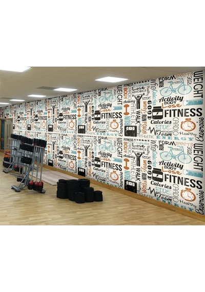 Spor Salonları İçin Özel Tasarım Duvar Kağıdı (397457307)