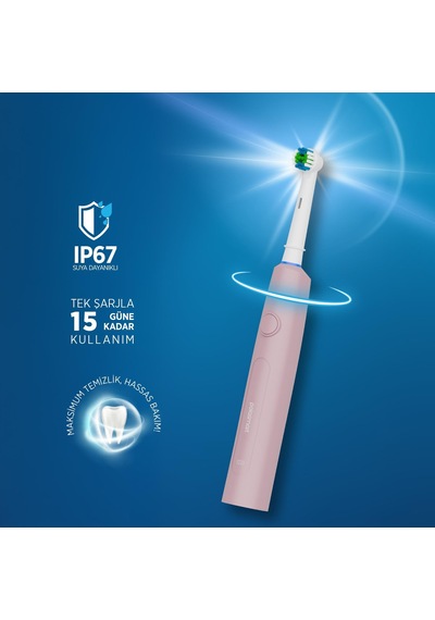Polosmart Psc83 Şarjlı 5 Modlu Ip67 Suya Dayanıklı Diş Fırçası Pembe Şarjlı