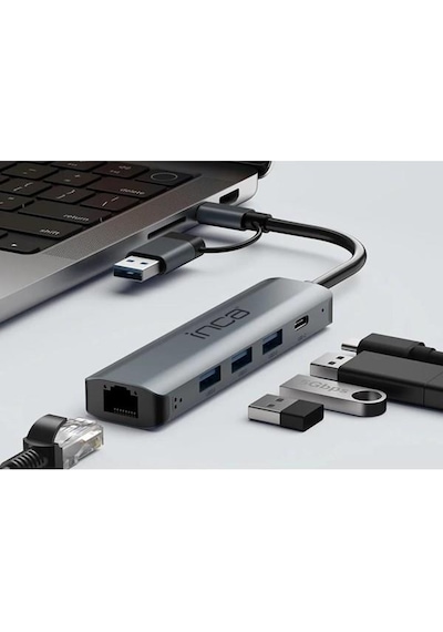 Inca Iutp-5t Gigabit Usb Çoklayıcı Usb 3.0,typec Ethernet