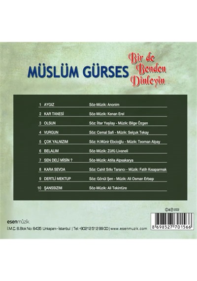 Müslüm Gürses - Bir De Benden Dinleyin Cd