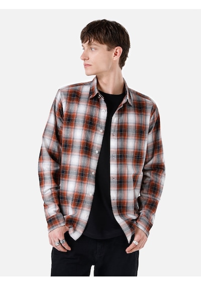 Colin's Colins Slim Fit Turuncu Erkek Uzun Kol Gömlek Cl1066767 Turuncu