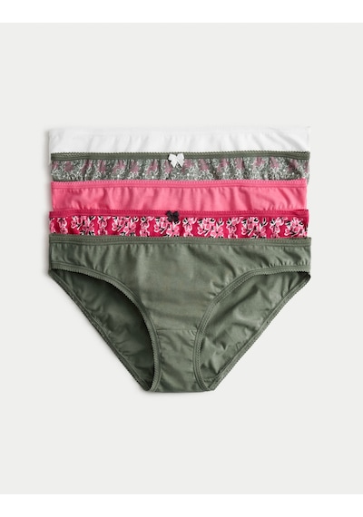 Marks & Spencer 5'li Cotton Lycra Bikini Külot Seti T61005101x Pembe