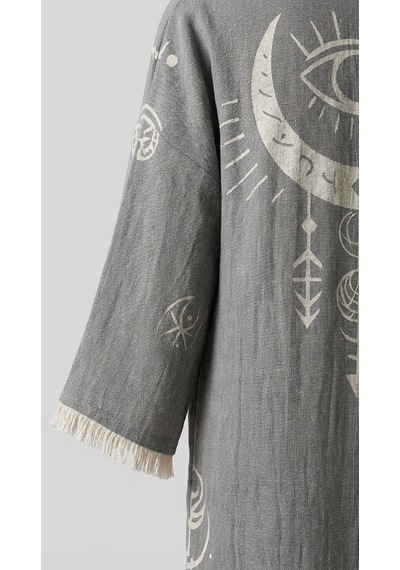 Brandsmiths Grey Crescent Eye Kimono Sarı