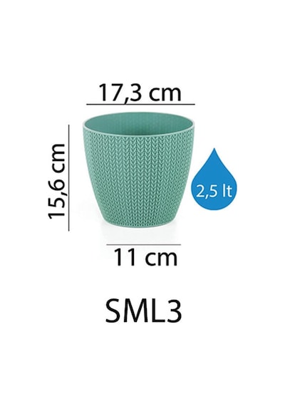 Serinova Sümela Örgü Desenli Saksı 2.5 Lt