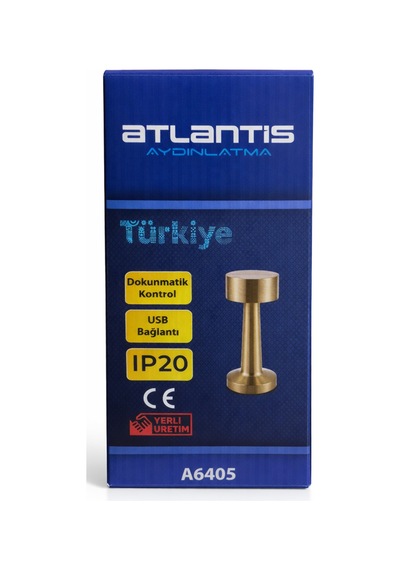 Şarj Edilebilir Masa Lambası 21cm 3 Renk Dokunmatik Altın