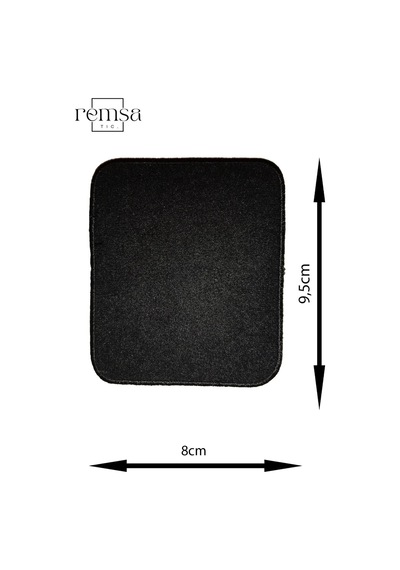 Ütü Ile Yapışan Arma - Patch - Dirsek Yama Modeli Siyah Dikdörtgen 8cm X 9,5cm - 305834677
