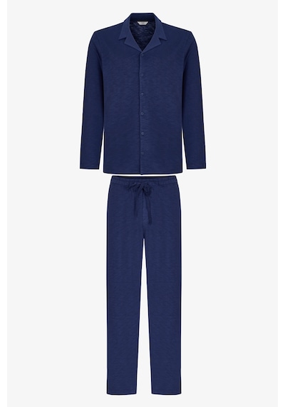 Penti Erkek Lacivert Navy Season Uzun Kollu Gömlek Pantolon Pijama Takımı