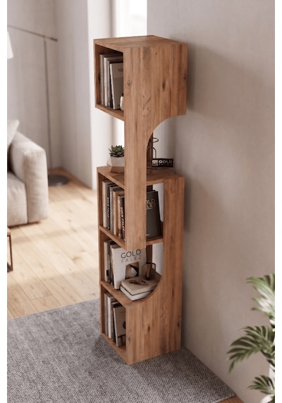 Reyo Falez Kitaplık Ahşap Dekoratif Raf 5 Katlı Modern Çok Amaçlı Kitaplık Salon Ofis Kitaplığı - Atlantik Çam 7066 Reyo Falez Kitaplık Ahşap Dekoratif Raf 5 Katlı Modern Çok Amaçlı Kitaplık Salon Ofis Kitaplığı - Atlantik Çam 7066