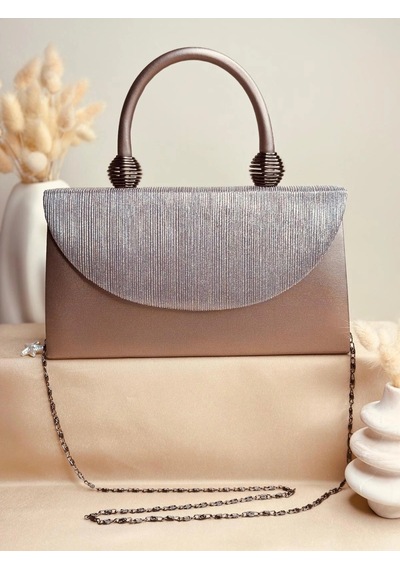 Elora Atelier Elora Glam Gümüş Kapaklı Vizon Çanta Çok Renkli