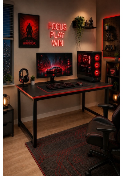 Siyah Kırmızı Oyuncu Masası 60x120, Çalışma Masası, Bilgisayar Masası, Gamer Masa, Metal Ayaklı Siyah/kırmızı Siyah Kırmızı Oyuncu Masası 60x120, Çalışma Masası, Bilgisayar Masası, Gamer Masa, Metal Ayaklı Siyah/kırmızı