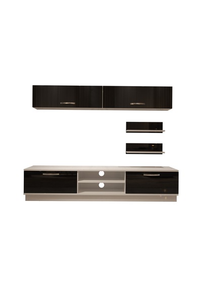 Decoraktiv Eko 5b Mdf Dvd Tv Ünitesi Tv Sehpası - Beyaz Siyah Beyaz - Siyah