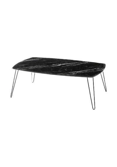 Orta Sehpa Osm Oval Model Parlak Ahşap Mermer Mdf Tabla Metal V A (410200553)