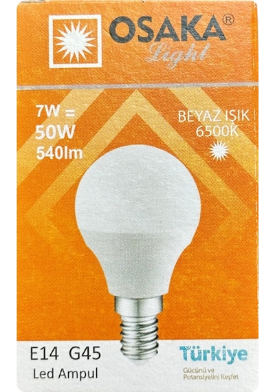 10 Adet Osaka 7w 50w Beyaz Işık E14 Duylu İnce Duy Led Mini Ampul