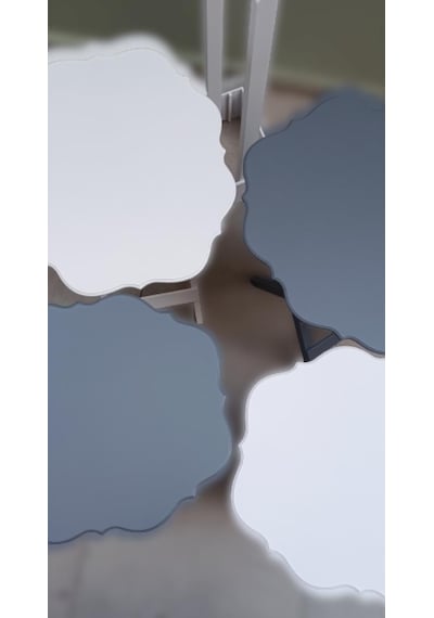1448bng90090çanta Zigon Sehpa Yonca Dörtlü Model Ahşap Mdf Beyaz Ve Gri Renk Uyum El Yapım