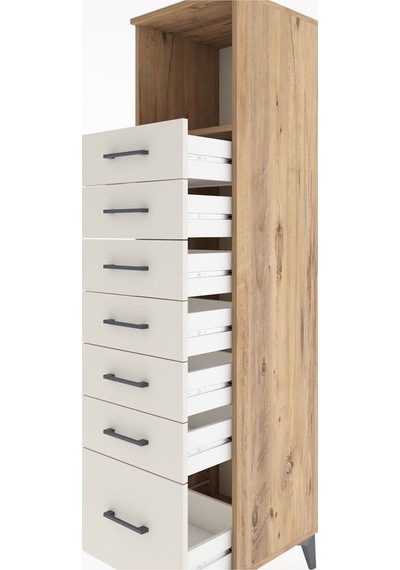 Hyperion Dolap Tek Raflı 7 Çekmeceli 44x44x182 Çam-aytaşı Çam