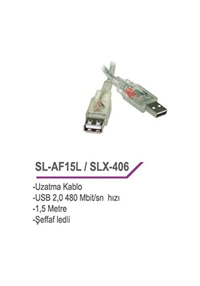 Sl-af15l Usb2.0 1.5m Uzatma Kablosu