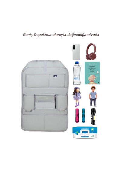 Bod Kos Oto Koltuk Arkası Koruyucu Eşya Düzenleyici Araç İçi Organizer Spor Koltuk Araçlar İçin Gri