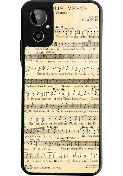 Gm 23 Se Müzik Notaları Tasarımlı Glossy Telefon Kılıfı Siyah