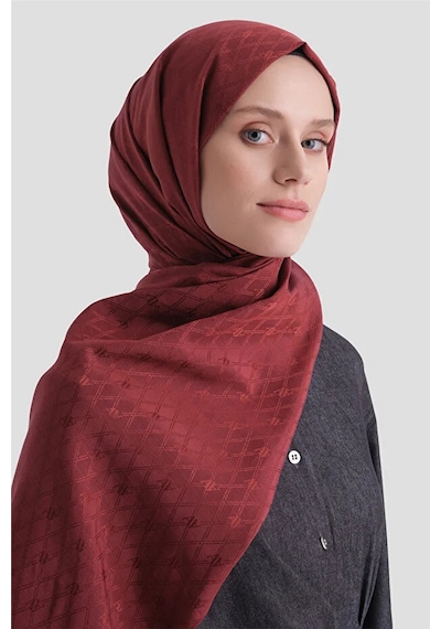 Armine Elegance Pamuk - İpek Şal Ap3001 Bordo