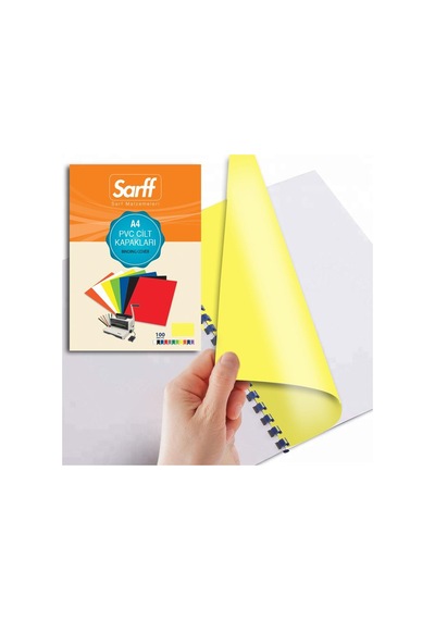 Sarff Pvc Opak Sarı A4 Cilt Kapağı 100Ad