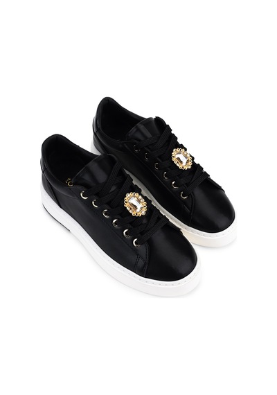 Tamer Tanca Kadın Suni Deri Siyah Sneakers & Spor Ayakkabı 1009 3333 Bn Ayk Y26 Sıyah Cılt
