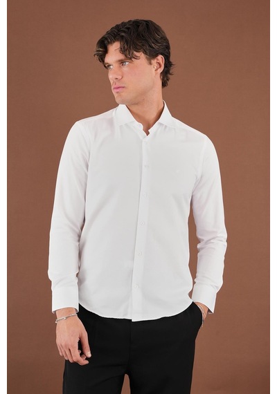 Alexander Gardi Erkek Slim Fit Gömlek Beyaz
