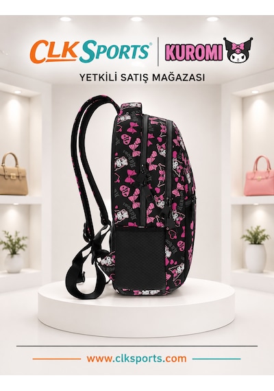 Kuromi Okul Çantası , Çift Gözlü Kalem Çantası , Kuromi Anahtarlık Ve Matara Seti 1 Parça
