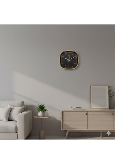 Galaxy Premium Serisi Abs Kasa Duvar Saati Oval 30 Cm Gold-siyah Klasik Kadran 0240-beyaz-şekilli-48cm