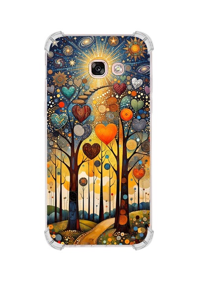 Printify Samsung Galaxy A3 2017 İle Uyumlu Düşlerin Dansı Serisi Yıldız Yolculuğu Tasarımlı Uv Baskılı Köşe Korumalı Antişok Kılıf Şeffaf