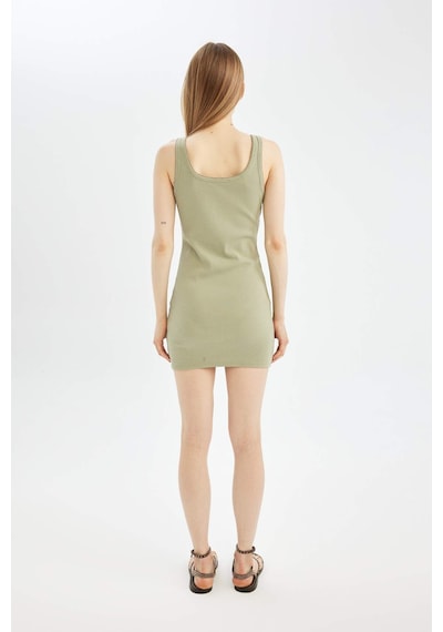 DeFacto Coool Bodycon Vücudu Saran Basic Düz Fitilli Kaşkorse Kolsuz Mini Elbise A0732AX24SMKH271