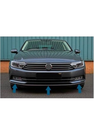Vw Passat B8 Krom Ön Tampon Çıtası 2015-2019 P.Çelik 3 Prç