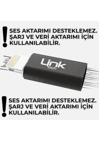 Linktech Type-c To Lightning Dönüştürücü Adaptör, Usb 3.1 Hızlı Şarj 3a Ve 5 Gbps Veri Aktarımı, İphone Ve İpad Uyumlu Kompakt Şarj Çevirici Siyah