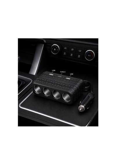 4 Port Araç Çakmak Çoklayıcı 2 Usb+type-c Şarj Girişli Çakmak Çoklayıcı