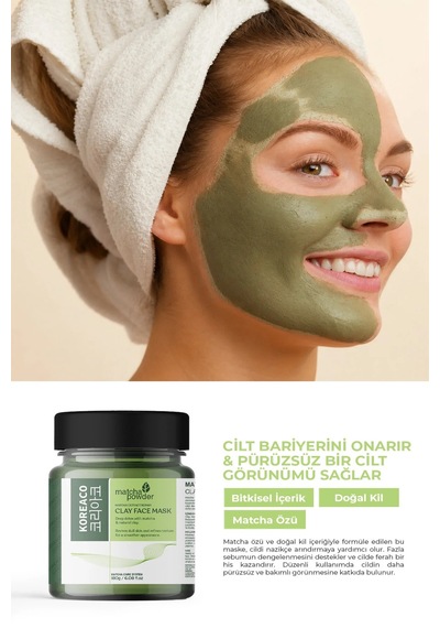 Matcha Mucize Yüz Kil Maskesi Pürüzsüzleştirici Arındırıcı Canlandırıcı 100 Ml - 802141760