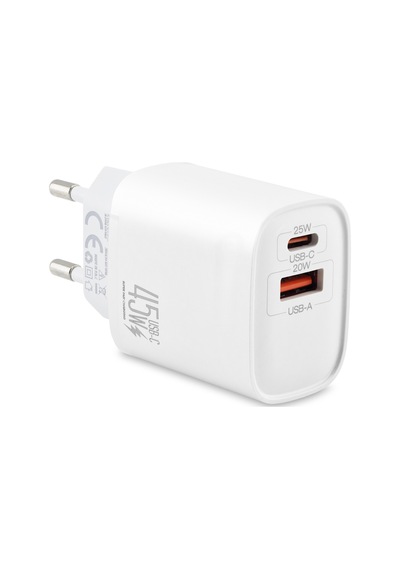 Usb Type-c Çift Çıkışlı Hızlı Şarj Adaptörü 45w Beyaz Nd1013