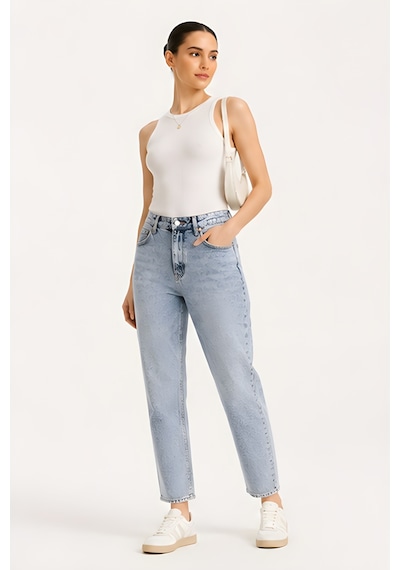 Lili Woman Kadın Yüksek Bel Straight Fit Baggy Jean Pantolon Ty.bgt01 Açık Mavi