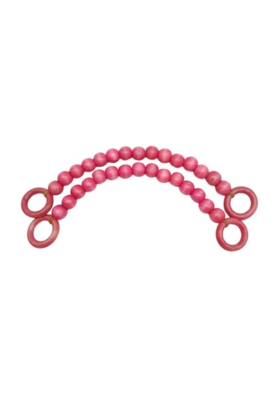 Angel Çanta Aksesuar 20 Mm Ahşap Boncuklu 37 Cm Pembe Renk Çanta Sapı