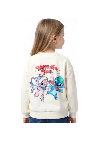 Stitch Kız Çocuk Sweatshirt St09524 Bej