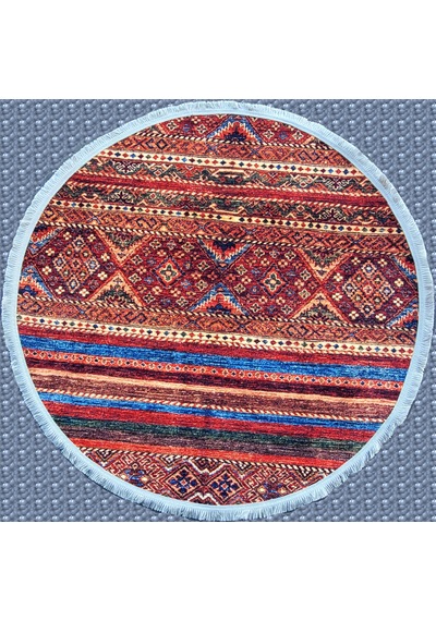 Dekoratif Dijital Baskı Daire Kilim1028 Bordo Bordo