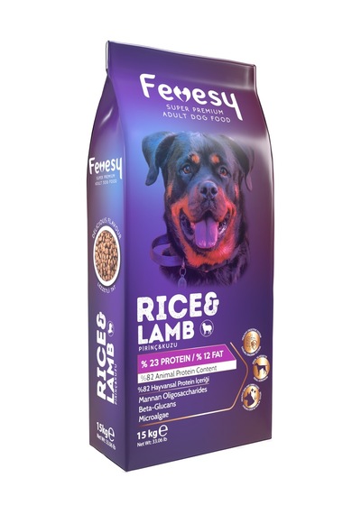 Fevesy Kuzu & Pirinçli Yetişkin Köpek Maması 15 KG