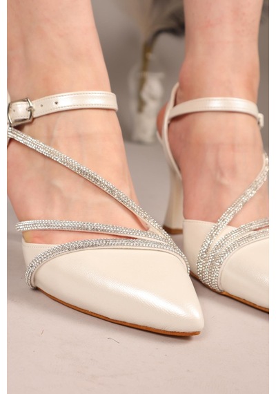 Birikon Kıvu Taş Biyeli Stiletto Sedef-8043 Sedef