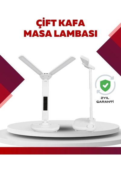 Mey İthalat Göz Koruyucu Led Okuma Lambası Titreşimsiz Işık, Kalemlik Ve Stand Fonksiyonlu Çok Renkli