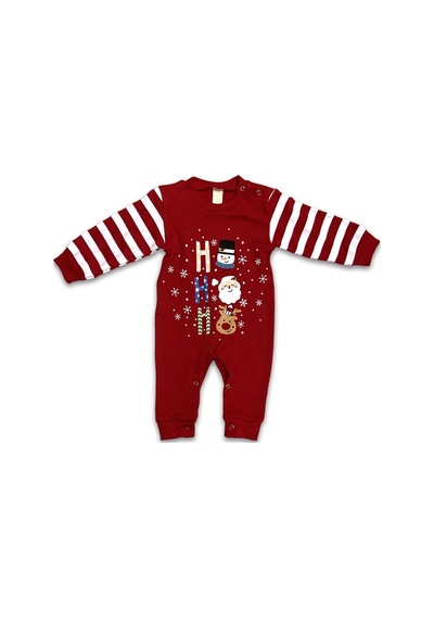 Babysena Ho Ho Ho Yılbaşı Temalı Bebek Tulum Kırmızı