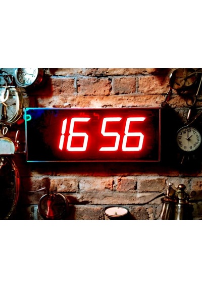 Sanec Wifi Senkronize Dijital Led Duvar Ve Masa Saat Derece Otomatik İnternet Saat Ayarlı, Kırmızı Led, 16x40 Cm Kırmızı